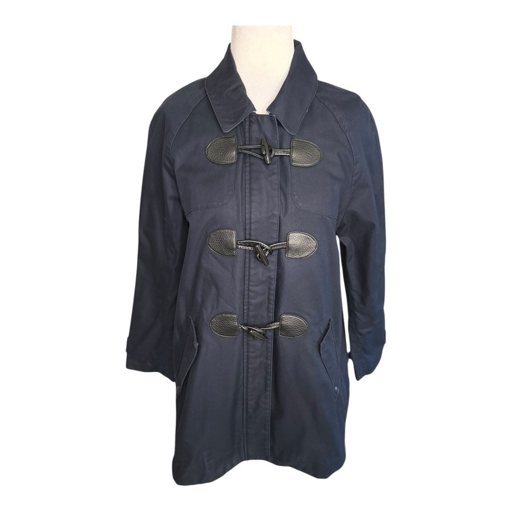 Joie‎ Black Cotton Duffle Coat Toggle Closure Belted Back Women's XS No Hood